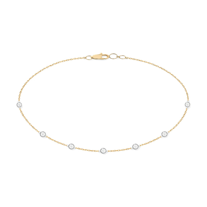14K Two-Tone Bezel Diamond Station Necklace-Embark Fine Jewelry