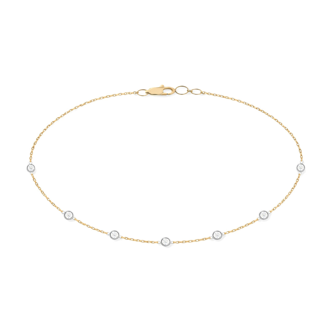 14K Two-Tone Bezel Diamond Station Necklace-Embark Fine Jewelry