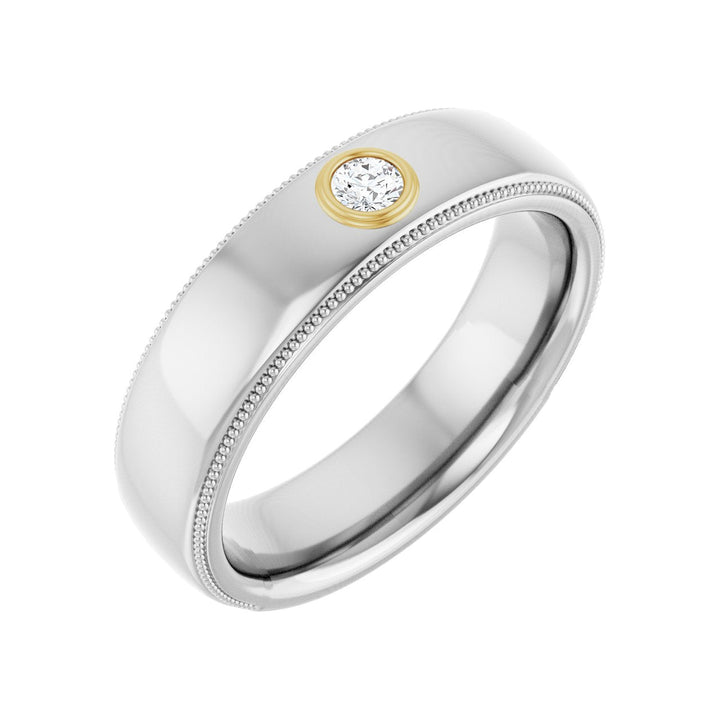 14K Two-Tone Diamond Milgrain Band-Embark Fine Jewelry