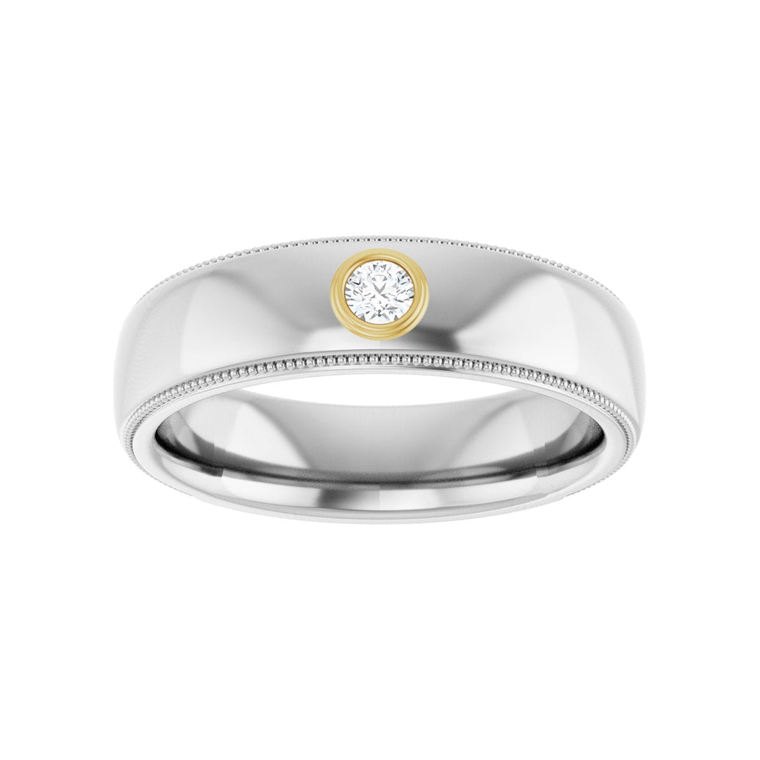 14K Two-Tone Diamond Milgrain Band-Embark Fine Jewelry