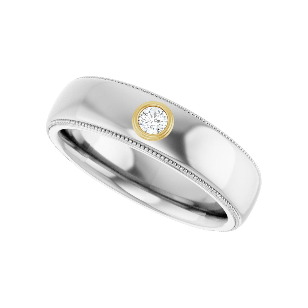 14K Two-Tone Diamond Milgrain Band-Embark Fine Jewelry