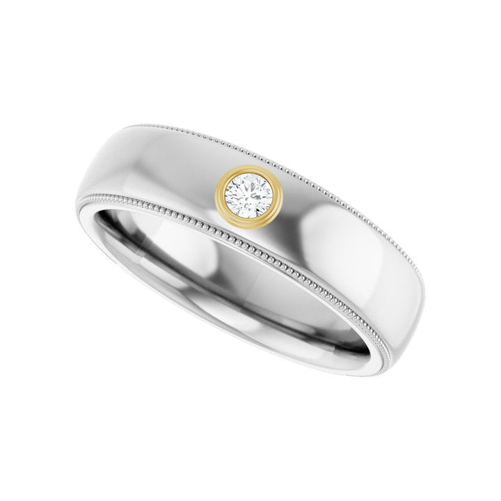 14K Two-Tone Diamond Milgrain Band-Embark Fine Jewelry
