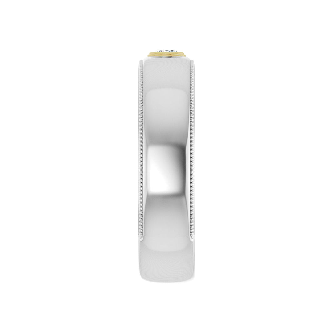 14K Two-Tone Diamond Milgrain Band-Embark Fine Jewelry