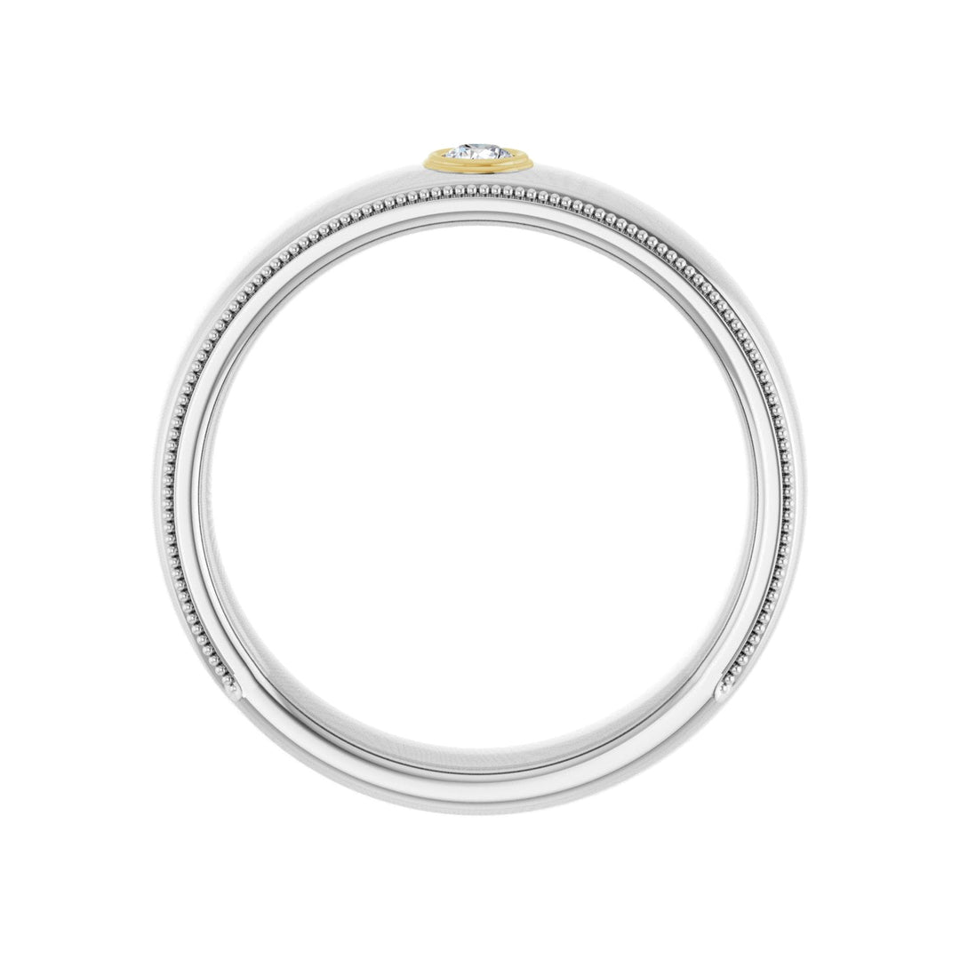 14K Two-Tone Diamond Milgrain Band-Embark Fine Jewelry