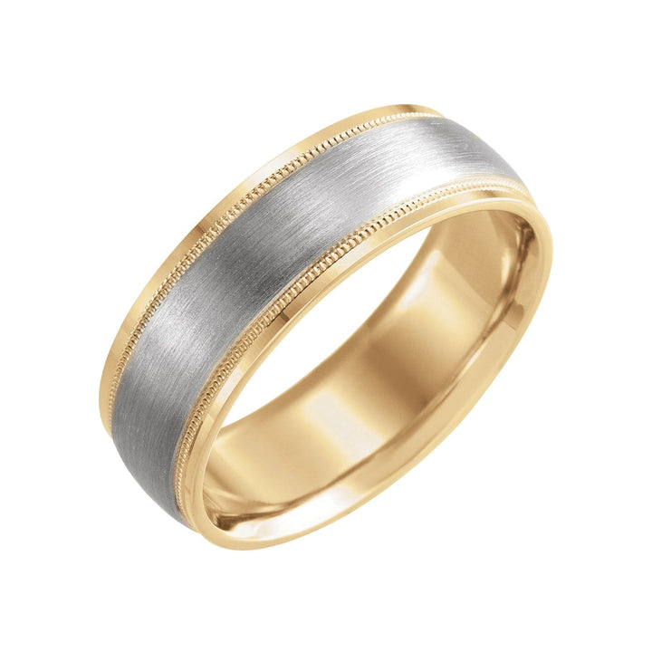 14K Two-Tone Flat Edge Milgrain Band-Embark Fine Jewelry