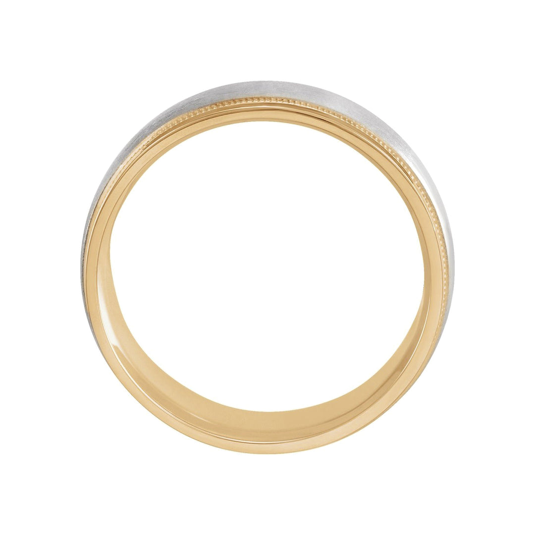 14K Two-Tone Flat Edge Milgrain Band-Embark Fine Jewelry