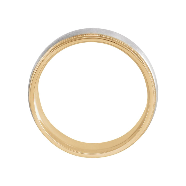 14K Two-Tone Flat Edge Milgrain Band-Embark Fine Jewelry