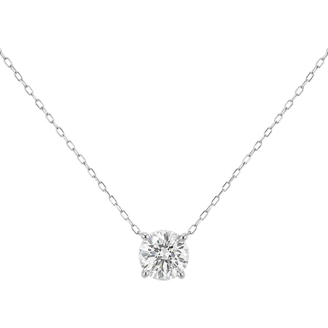 14K Lab Grown Diamond Solitaire Necklace Alternate View-Embark Fine Jewelry