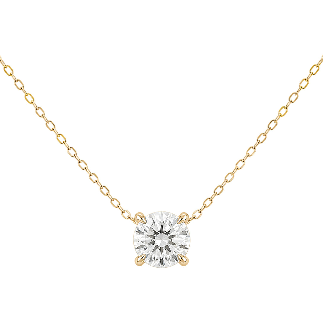 14K Lab Grown Diamond Solitaire Necklace Alternate View-Embark Fine Jewelry