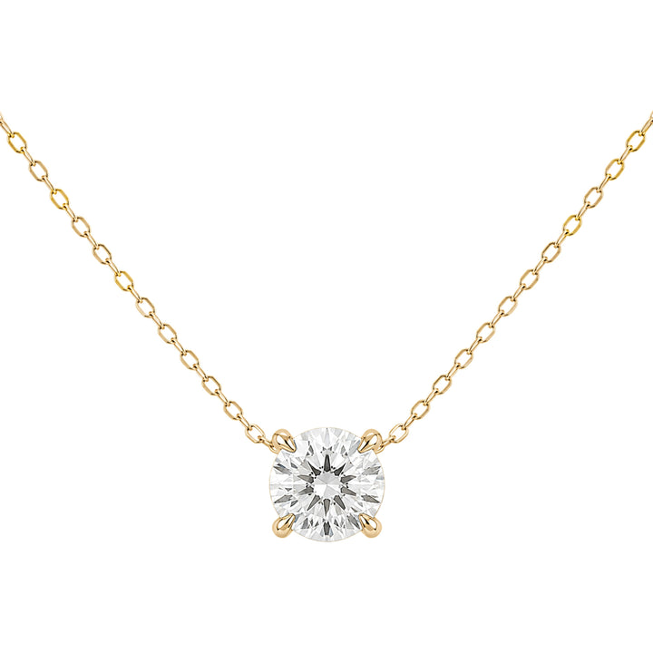14K Lab Grown Diamond Solitaire Necklace Alternate View-Embark Fine Jewelry