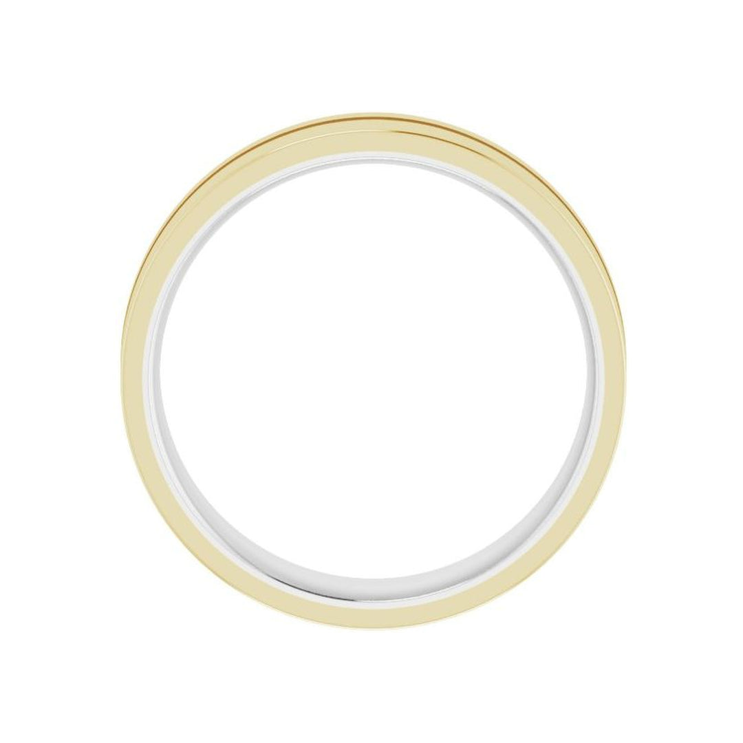 14K Two-Tone Off-Centered Groove Band-Embark Fine Jewelry