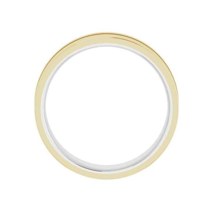 14K Two-Tone Off-Centered Groove Band-Embark Fine Jewelry