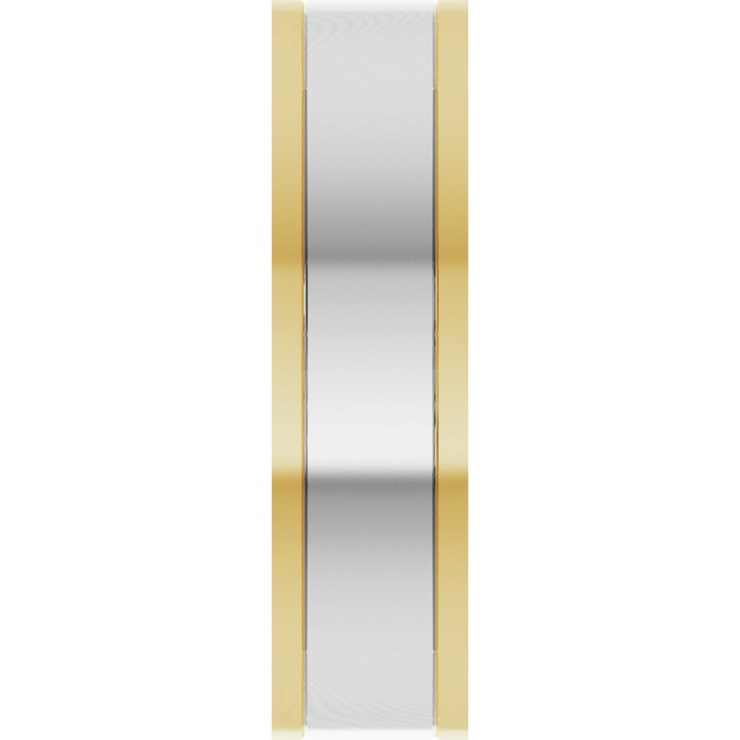 14K Two-Tone Square Comfort-Fit Inlay Band-Embark Fine Jewelry