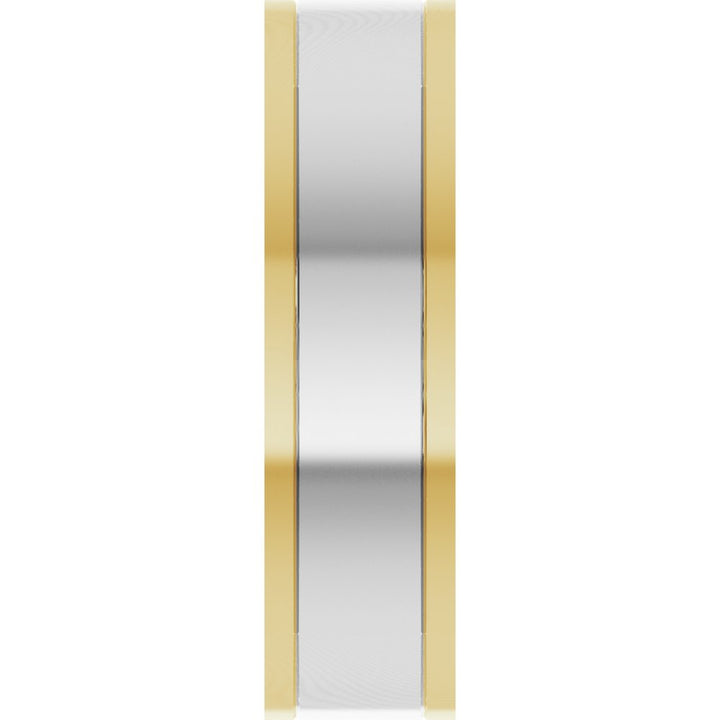 14K Two-Tone Square Comfort-Fit Inlay Band-Embark Fine Jewelry