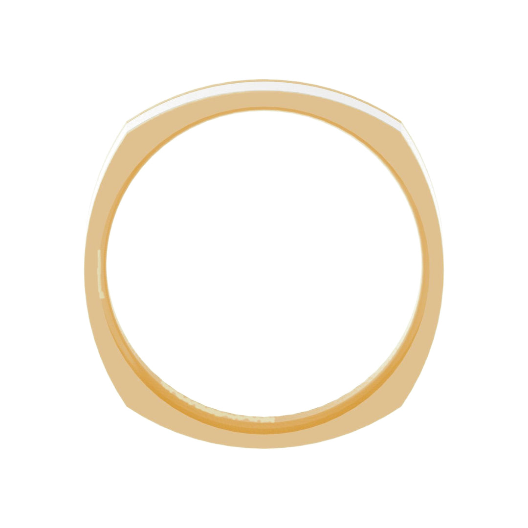14K Two-Tone Square Comfort-Fit Inlay Band-Embark Fine Jewelry