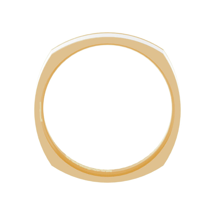 14K Two-Tone Square Comfort-Fit Inlay Band-Embark Fine Jewelry
