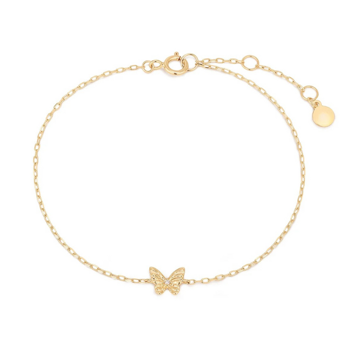 14K Diamond Accent Butterfly Bracelet