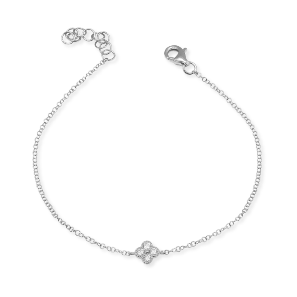 14K Diamond Clover Bracelet