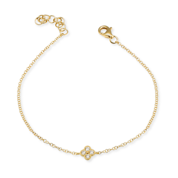 14K Diamond Clover Bracelet