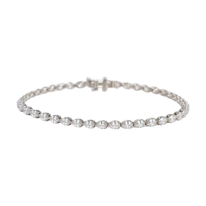 14KW 3.88 CTW Lab Grown Pear-Cut Diamond Line Bracelet-Embark Fine Jewelry