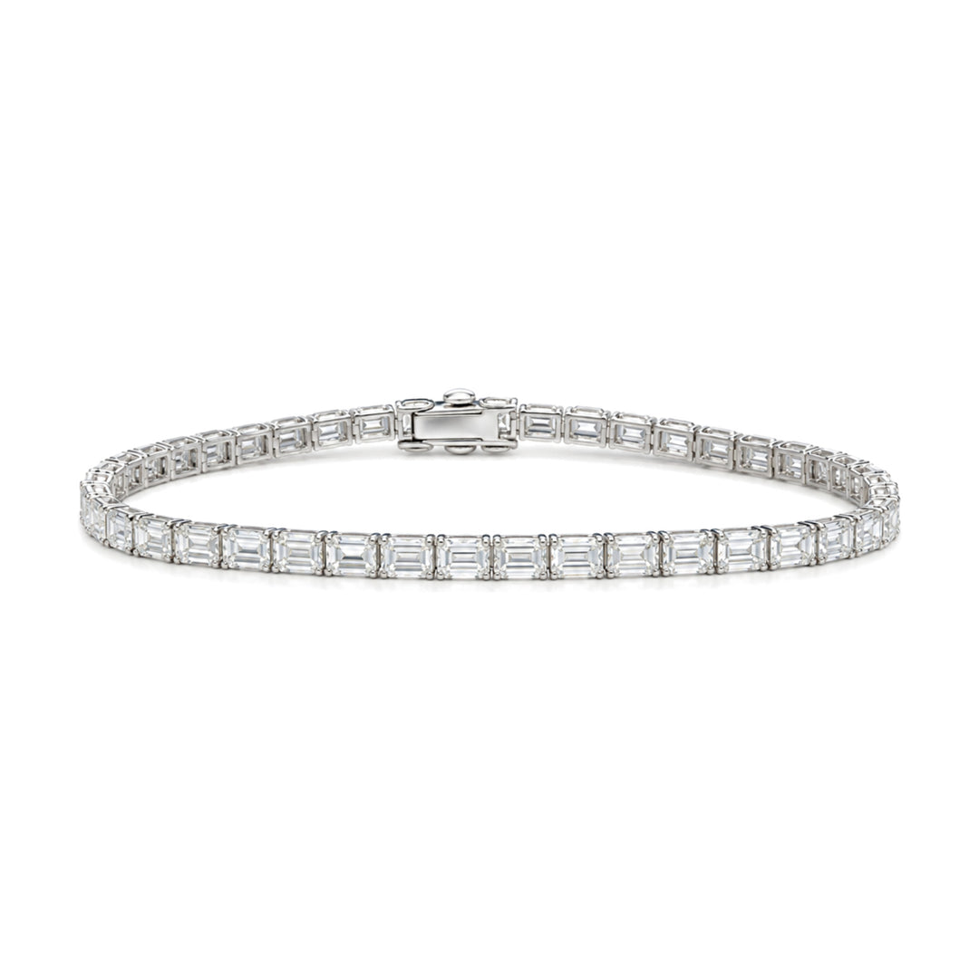 14KW 5.39 CTW Lab Grown Emerald-Cut Diamond Line Bracelet-Embark Fine Jewelry