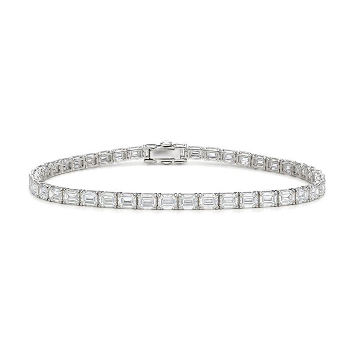 14KW 5.39 CTW Lab Grown Emerald-Cut Diamond Line Bracelet-Embark Fine Jewelry