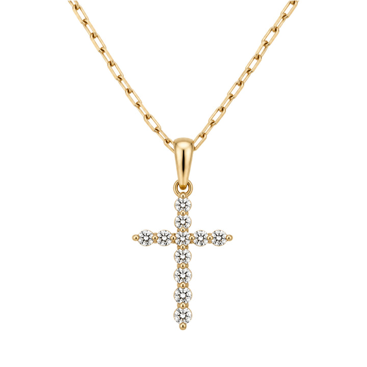 14KY 0.15 CTW Round Natural Diamond Cross Charm Alternate View-Embark Fine Jewelry