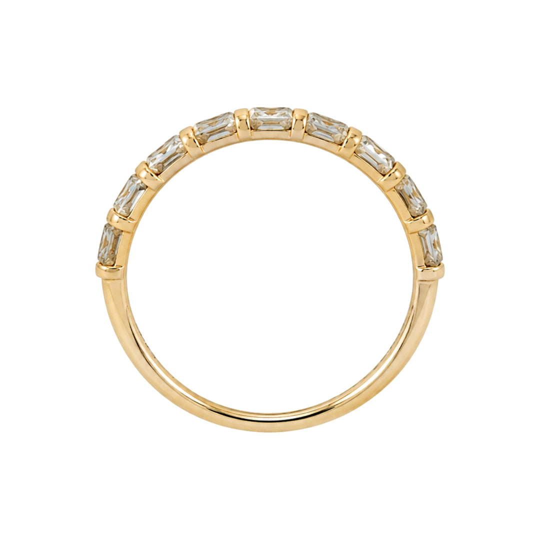 14KY 0.95 CTW Bezel-Set Emerald-Cut Diamond Ring – 14K Yellow Gold – Alternate View