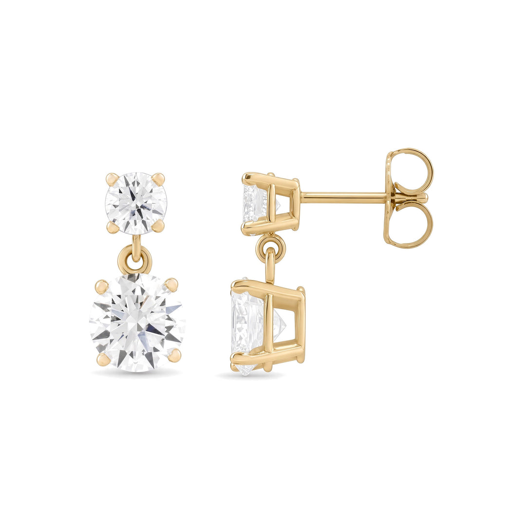 14K 2 CTW Lab-Grown Diamond Two-Stone Earrings