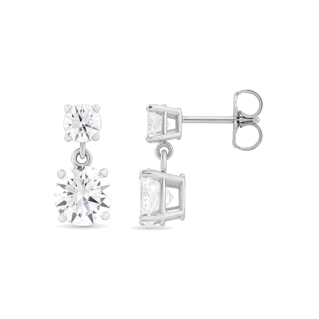 14K 2 CTW Lab-Grown Diamond Two-Stone Earrings