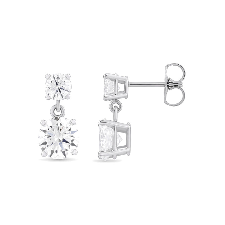 14K 2 CTW Lab-Grown Diamond Two-Stone Earrings