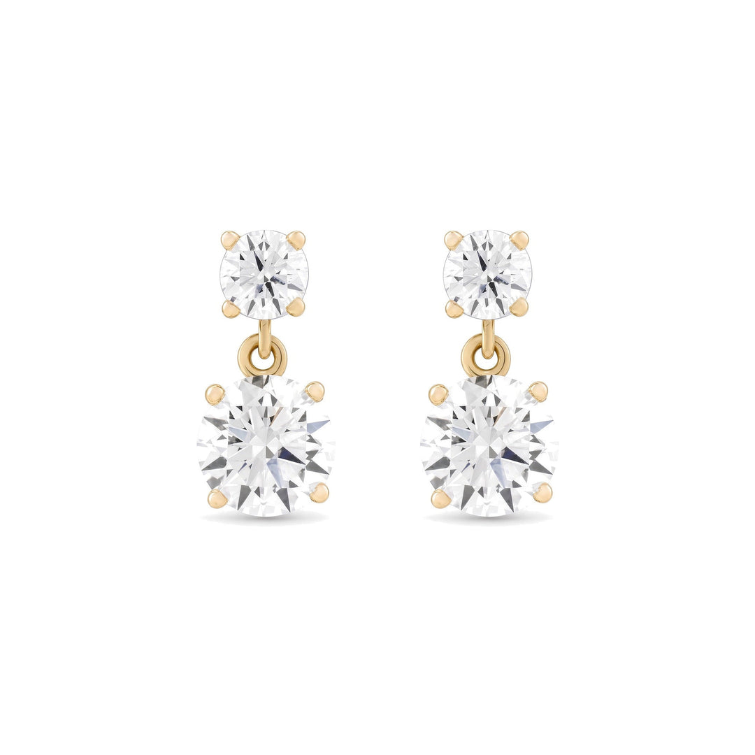14K 2 CTW Lab-Grown Diamond Two-Stone Earrings-Embark Fine Jewelry