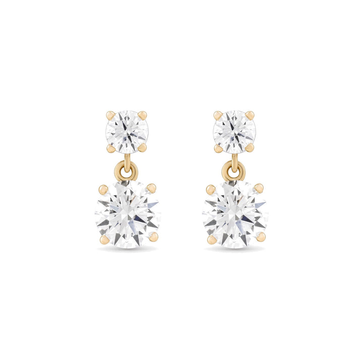 14K 2 CTW Lab-Grown Diamond Two-Stone Earrings-Embark Fine Jewelry