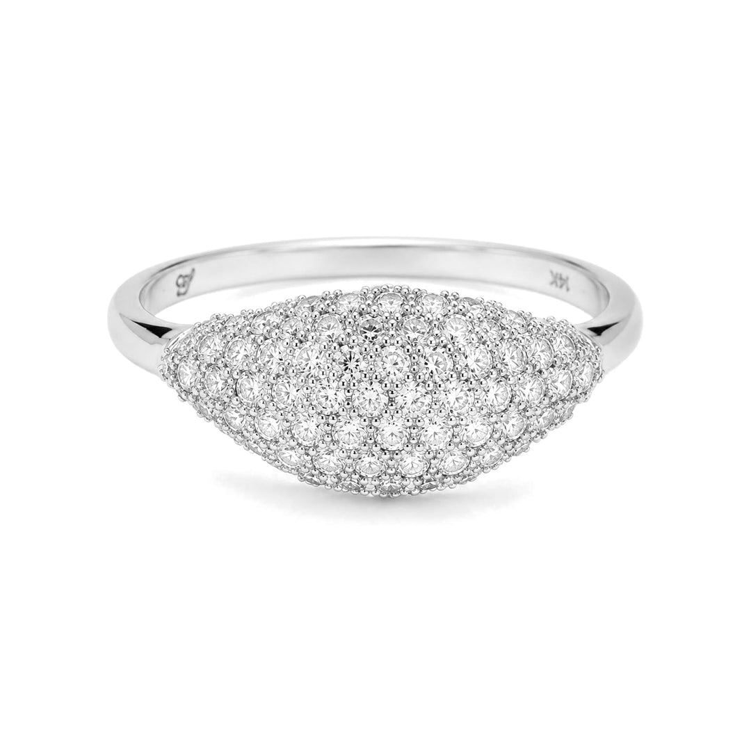 14KY .45 CTW Round Diamond Signet Pinky Ring