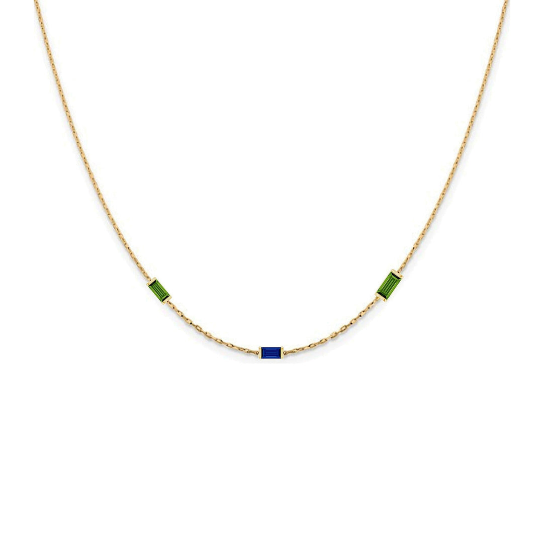 14KY Baguette Birthstone Necklace-Embark Fine Jewelry