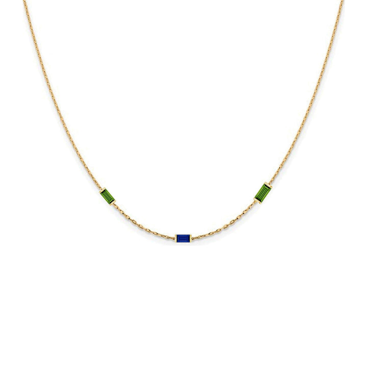 14KY Baguette Birthstone Necklace-Embark Fine Jewelry