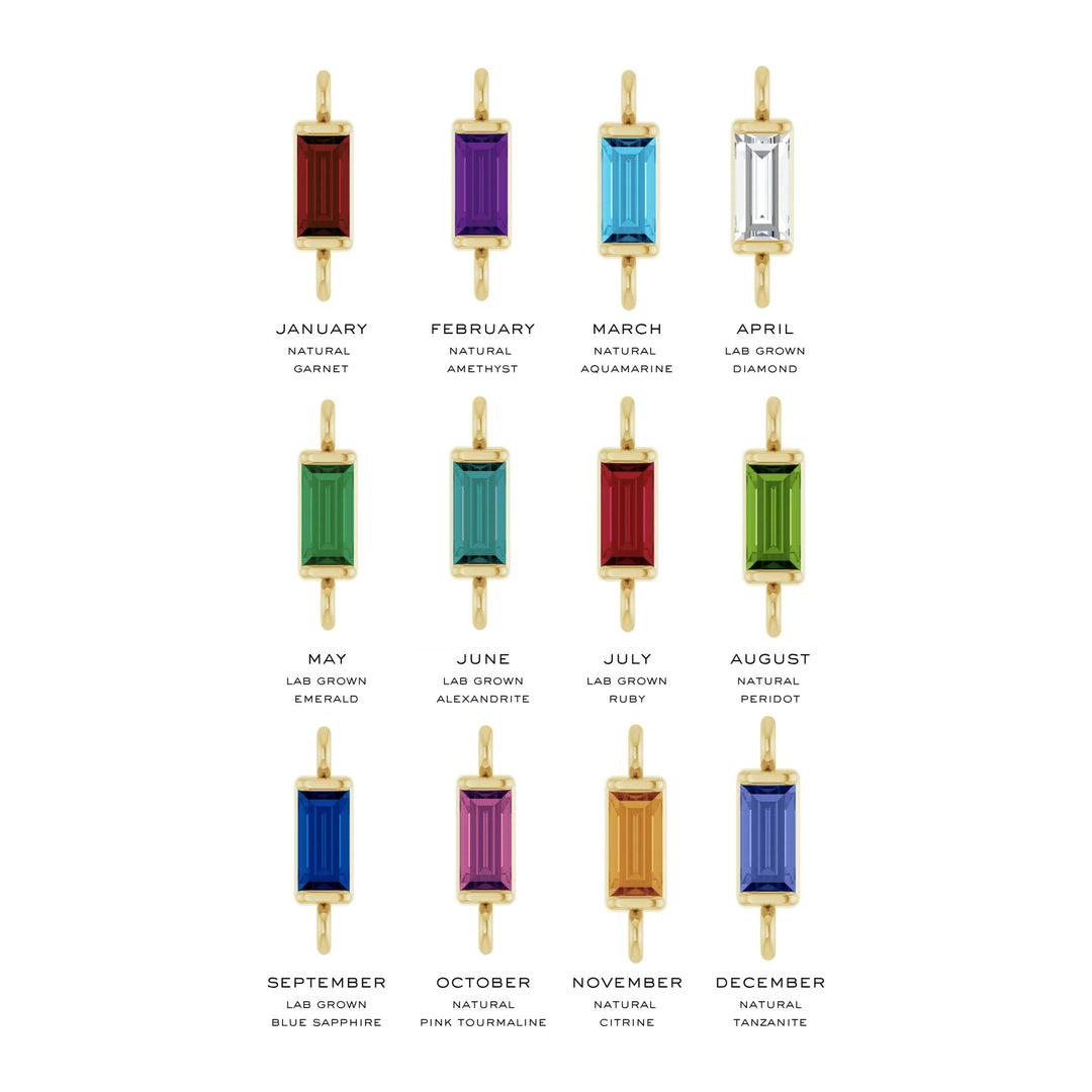 14KY Baguette Birthstone Necklace-Embark Fine Jewelry
