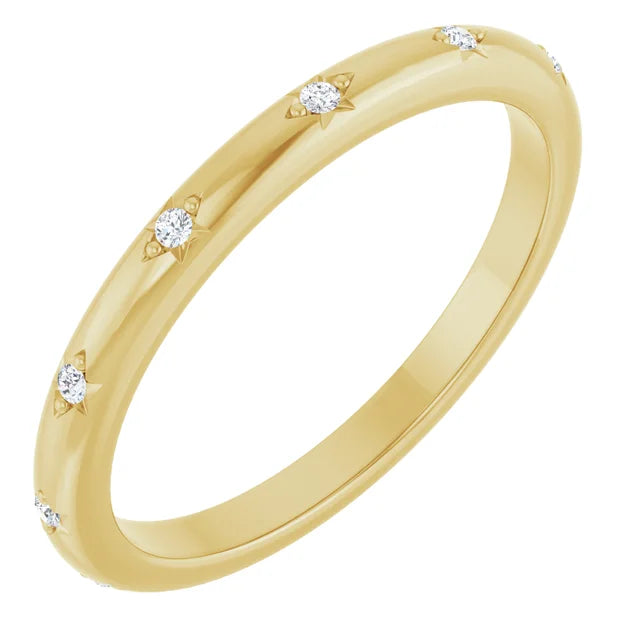 14K Round Diamond Celestial Anniversary Band