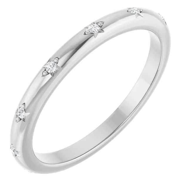 14K Round Diamond Celestial Anniversary Band