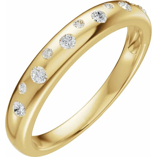 14K Round Diamond Scattered Anniversary Band