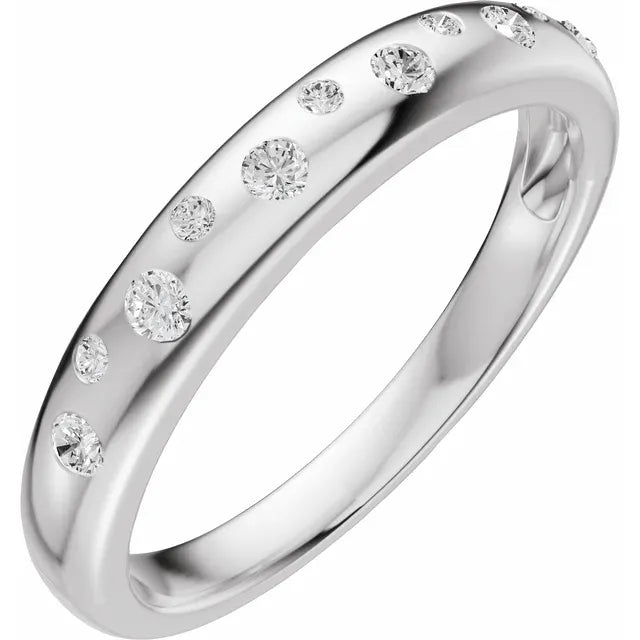 14K Round Diamond Scattered Anniversary Band