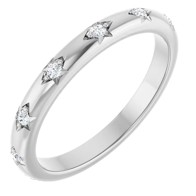 14K Round Diamond Celestial Anniversary Band