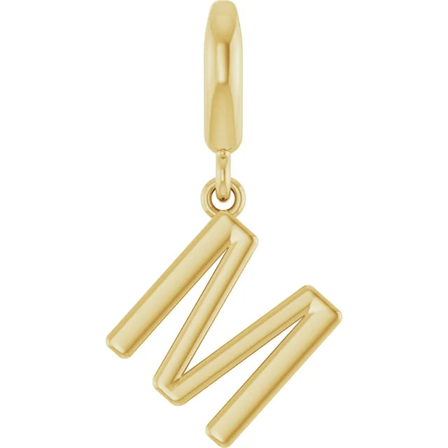 14K Polished Initial Charm