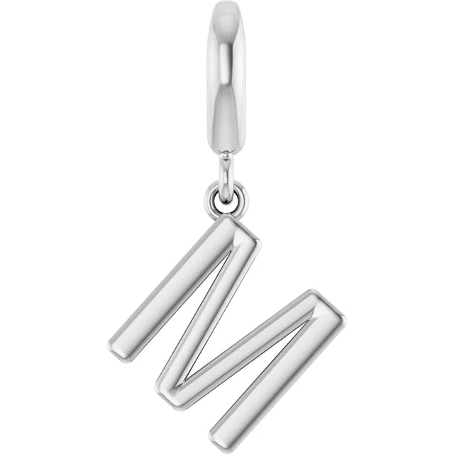 14K Polished Initial Charm