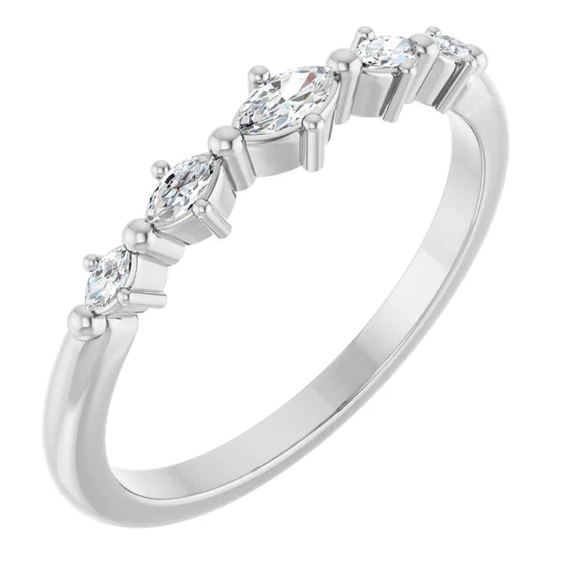 14KW Lab-Grown Marquise Diamond Stackable Ring