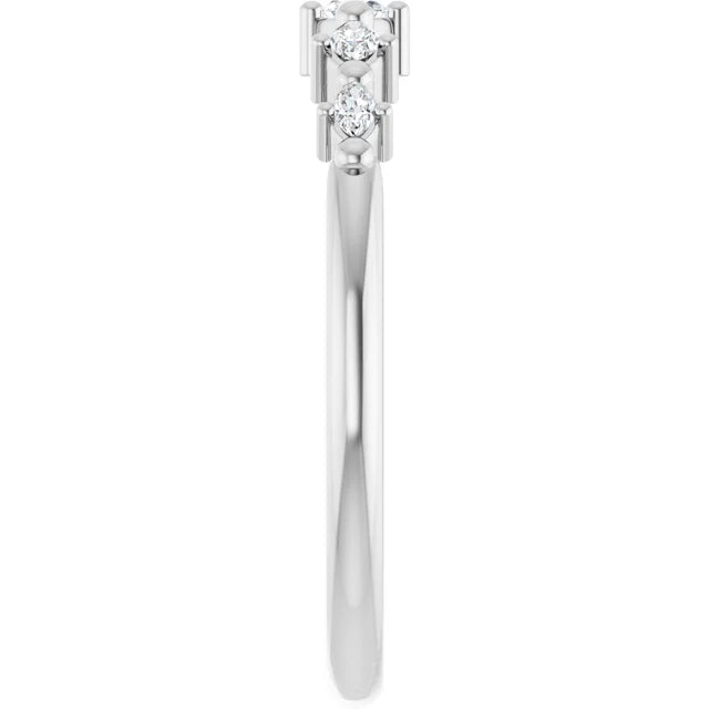 14KW Lab-Grown Marquise Diamond Stackable Ring