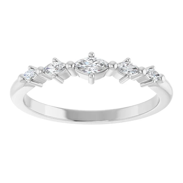 14KW Lab-Grown Marquise Diamond Stackable Ring