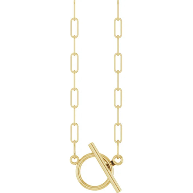 14KY Toggle Chain Paperclip Necklace