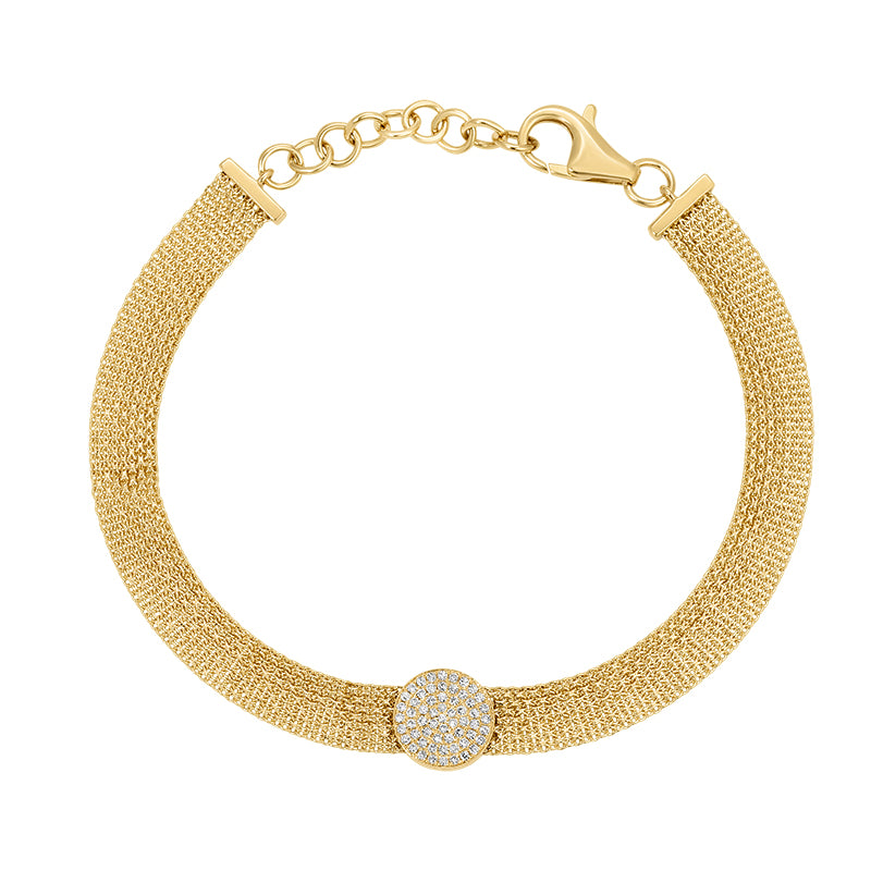 14K Diamond Mesh Chain Bracelet