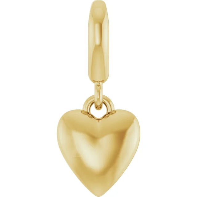 14KY Puffed Heart Charm